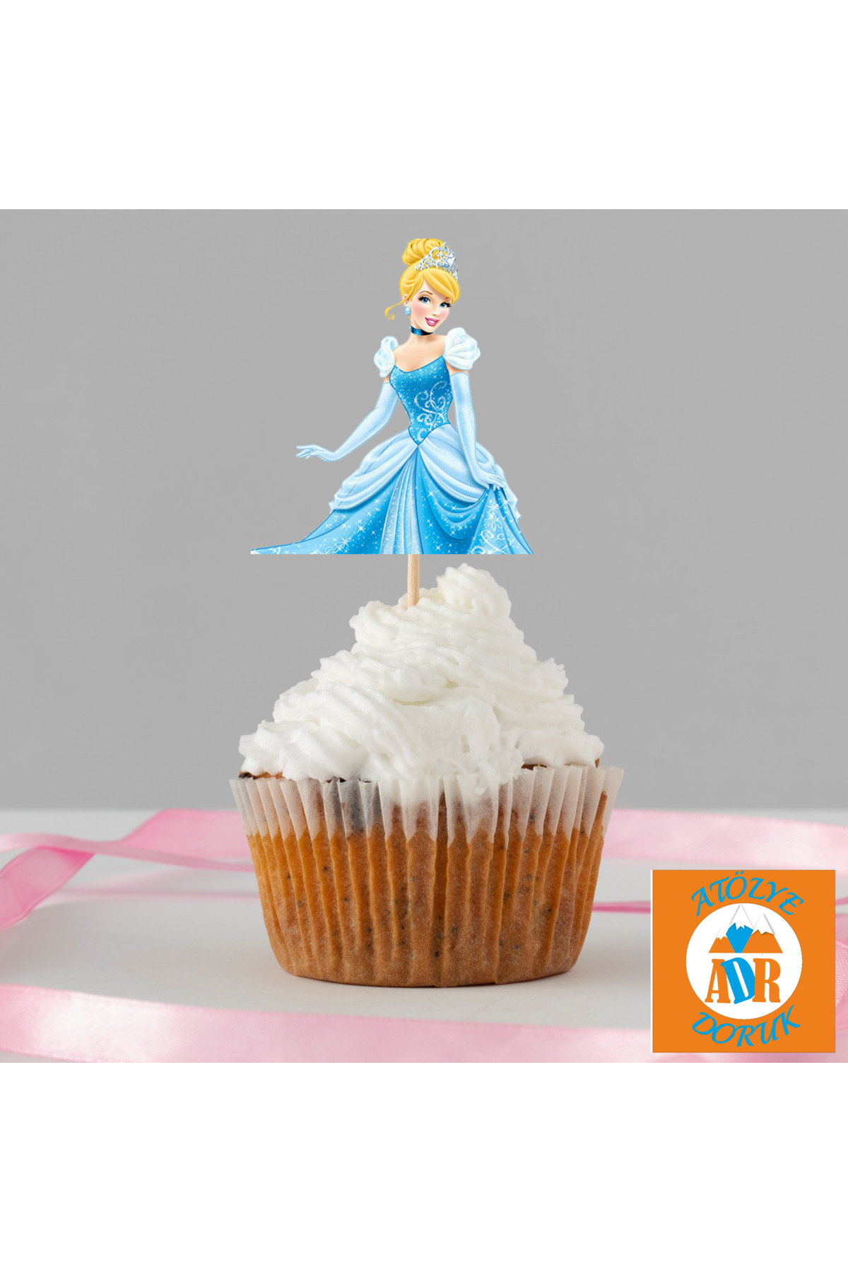 20 ADET Sindirella Cupcake Kürdanı-Doğum Günü Masa Süsleme Seti-Parti Dekor Çubuğu