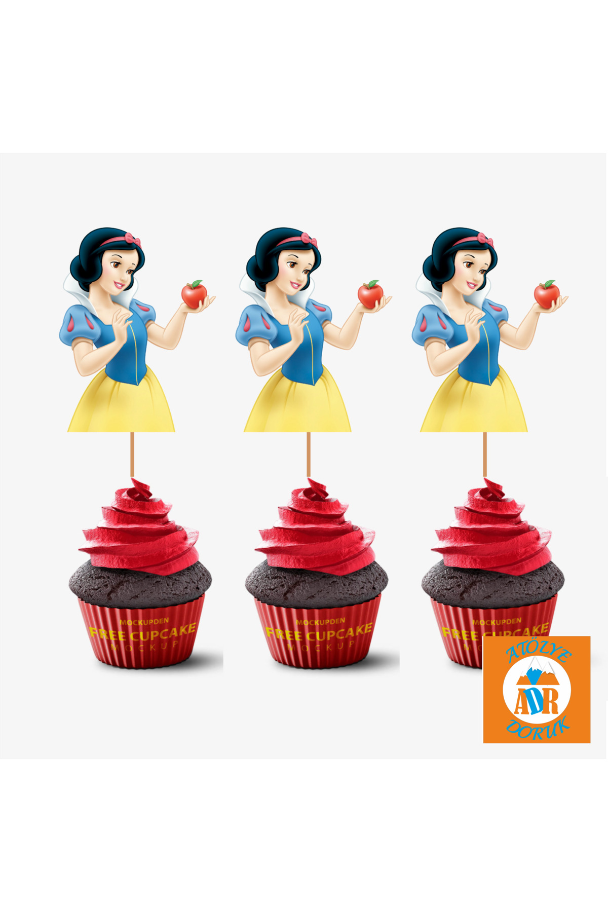 20 ADET Pamuk Prenses Pasta Kürdanı-Doğum Günü Masa Süsleme Seti-Parti Malzemeleri-Cupcake Süsü