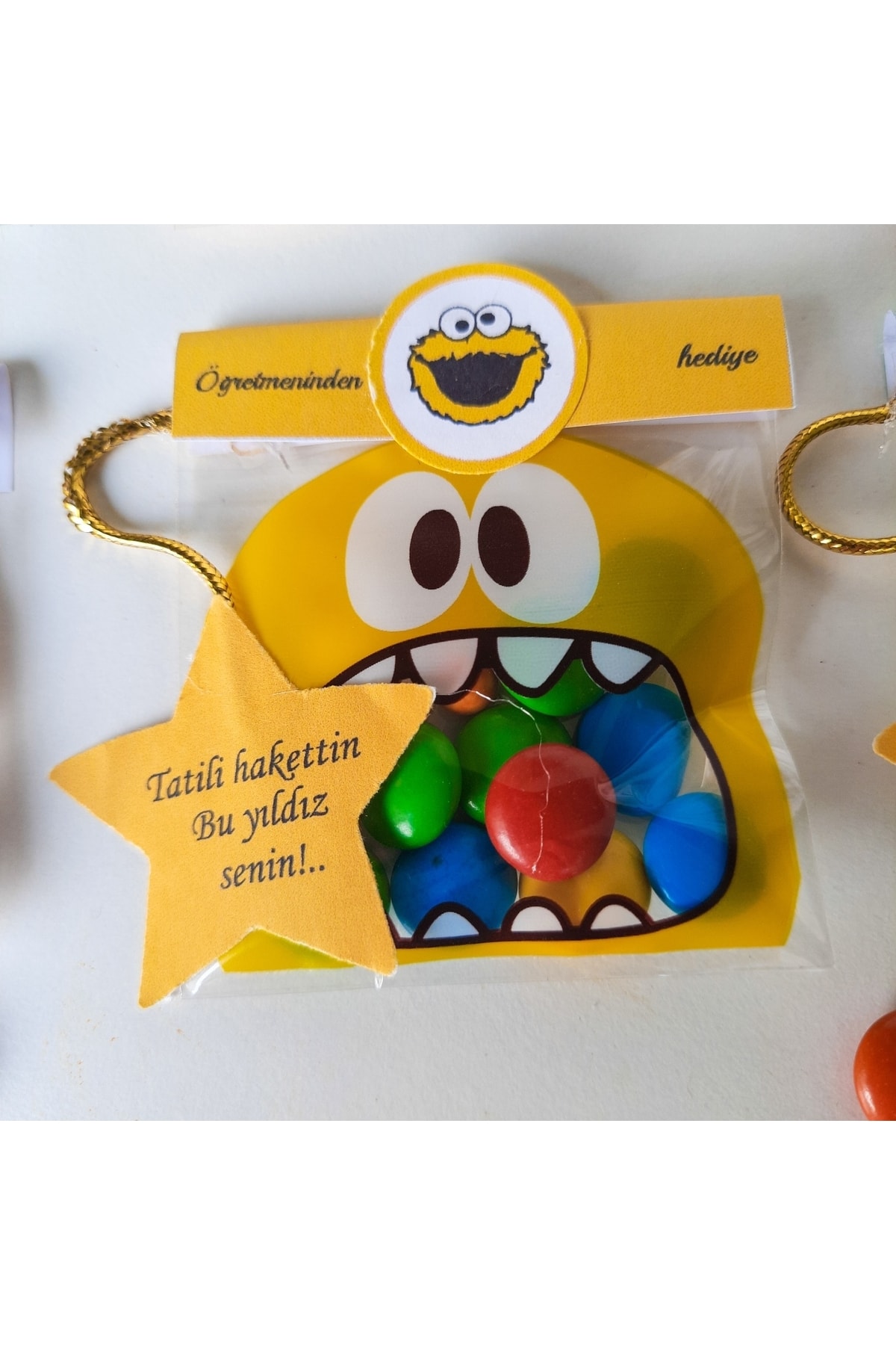 Karne Hediyesi-renkli Sevimli Canavar Paketlemeli Bonibon Ve Yıldız Sticker - Görsel 5